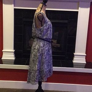 Black and white silky dress size Large
